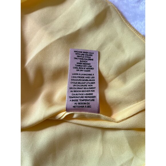 Philosophy Republic Clothing Women Yellow Satin Flutter Sleeve Blouse Medium New - Picture 9 of 10